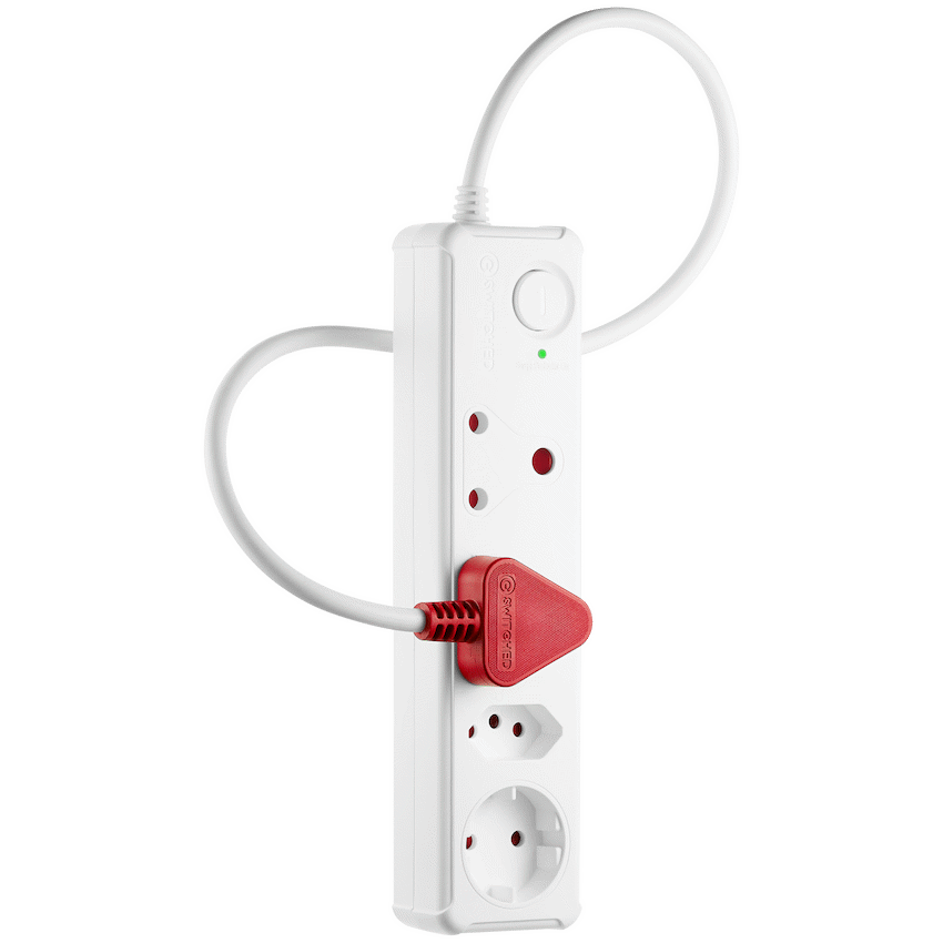 Switched 4-Way Medium Surge-Protected Multiplug 0.5m Cord - White - image 3