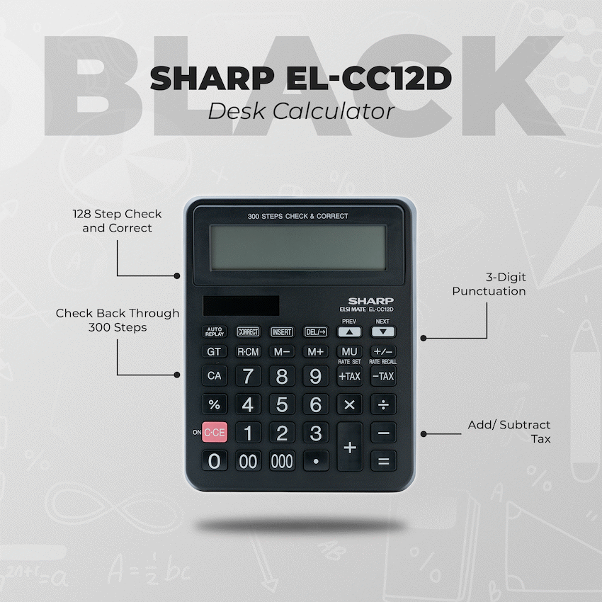 Sharp EL-CC12D Desk Calculator - CheckCorrect Tax - image 3