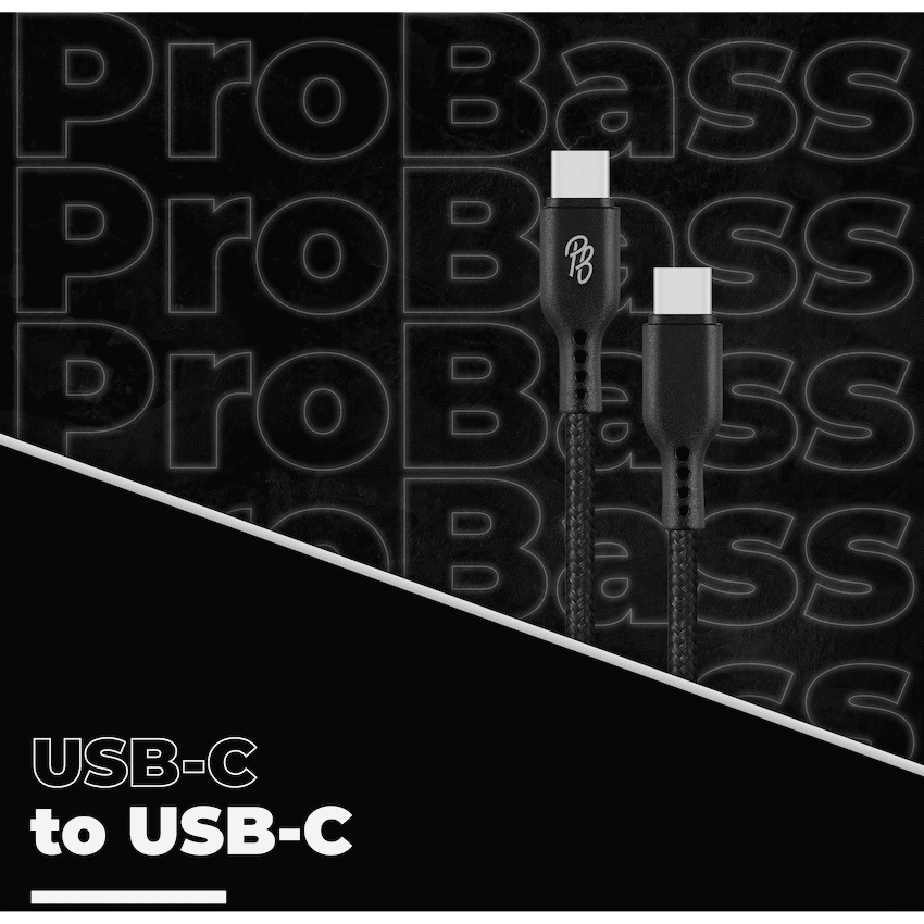 Pro Bass Chord Series 1.2m 30w Type-C to Type-C Braided - Black - image 3