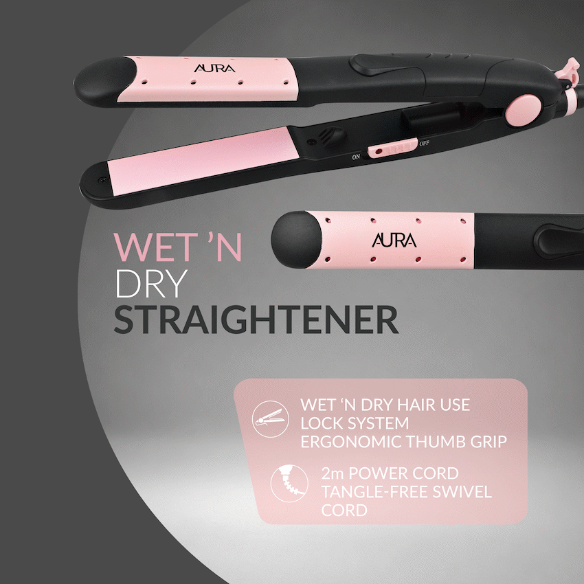 Aura by Elektra Wet n Dry Straightener Black - image 3