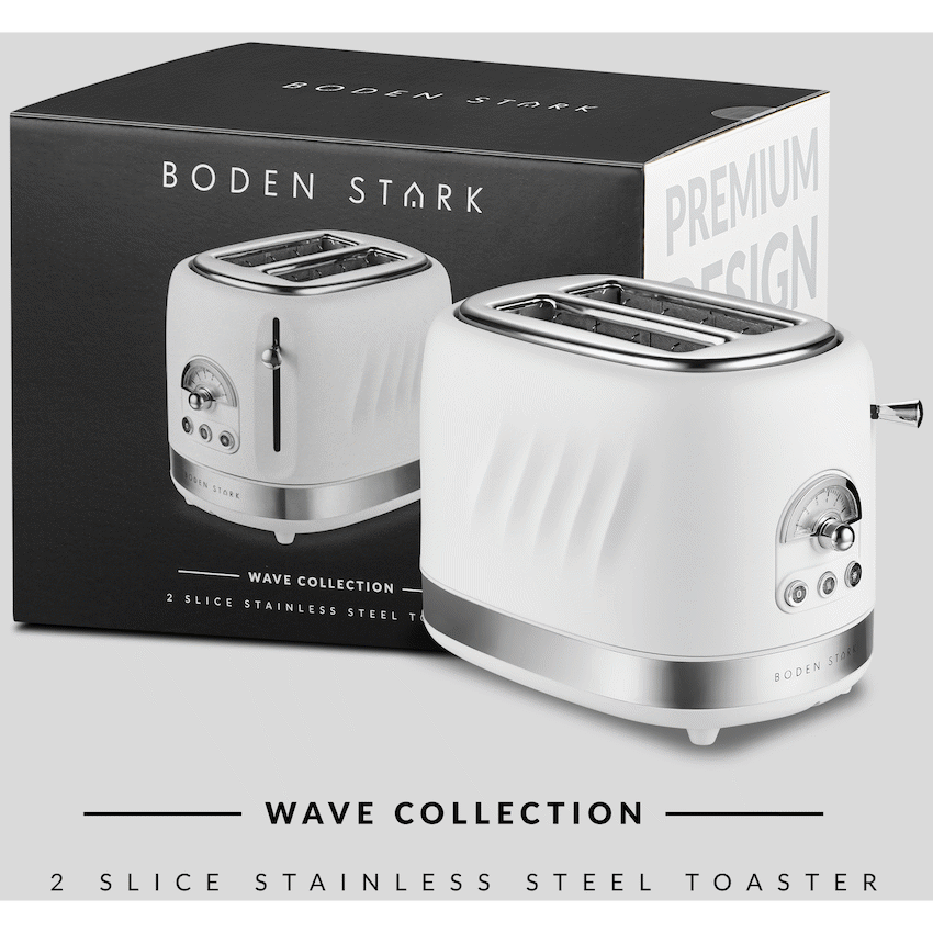 Boden Stark 2-Slice Stainless Steel Toaster - White - image 3