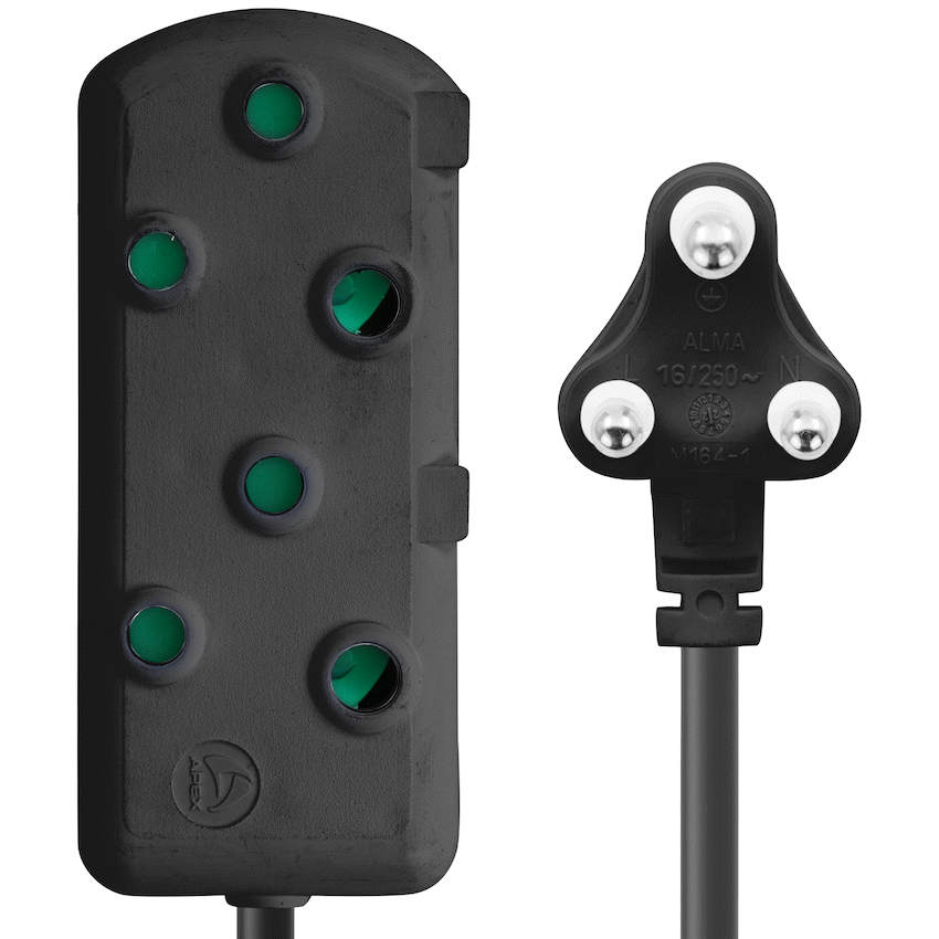 SWITCHED Light DUTY Side by Side (SBS) EXTENSION LEADS 10M - BK - image 3