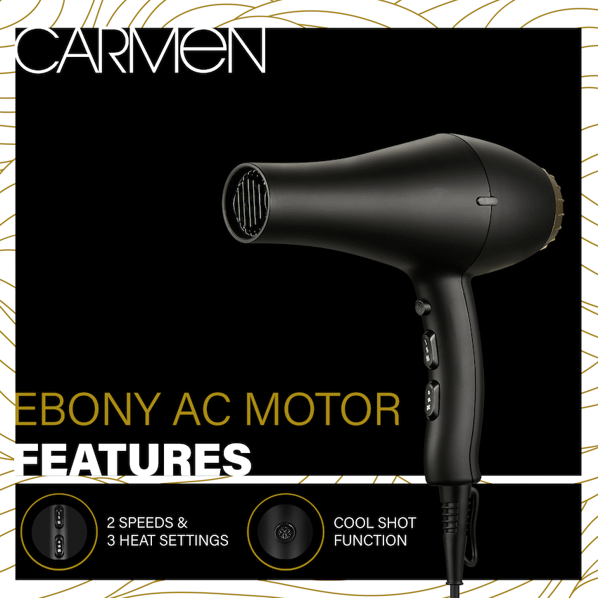 Carmen Ebony AC Motor Hair Dryer - image 3