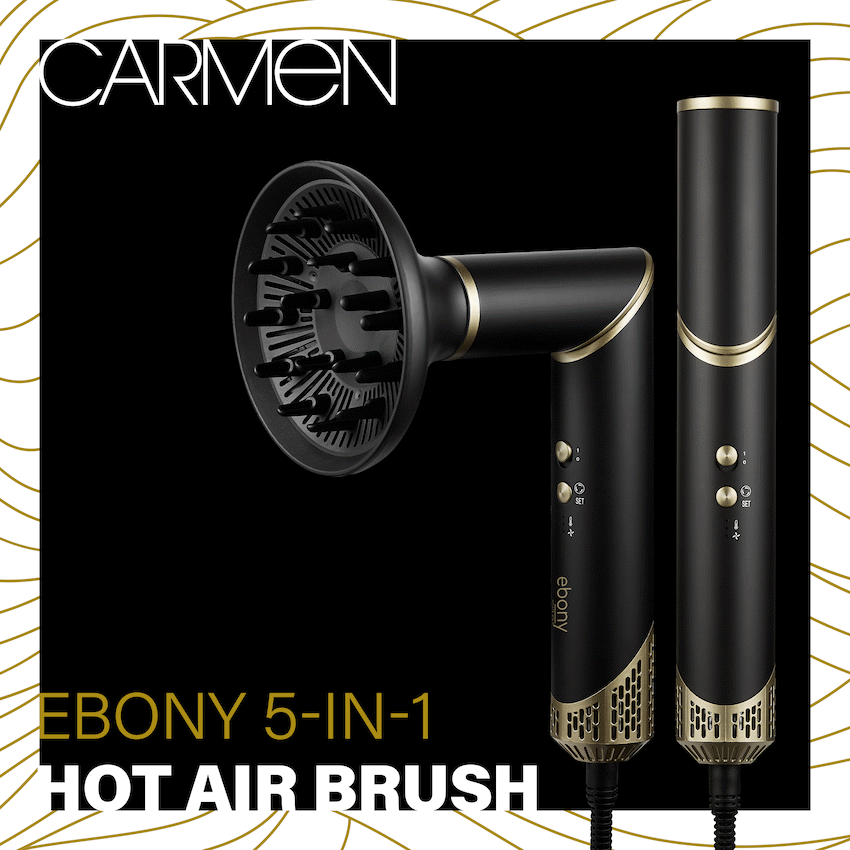 Carmen 5-in-1 Hot Air Brush - Ebony - image 3