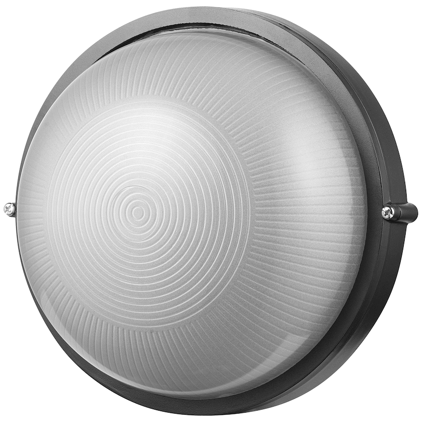 Ellies Illume Series - AC Round Bulkhead - Aluminium + Glass - E27 Base -BK - image 3