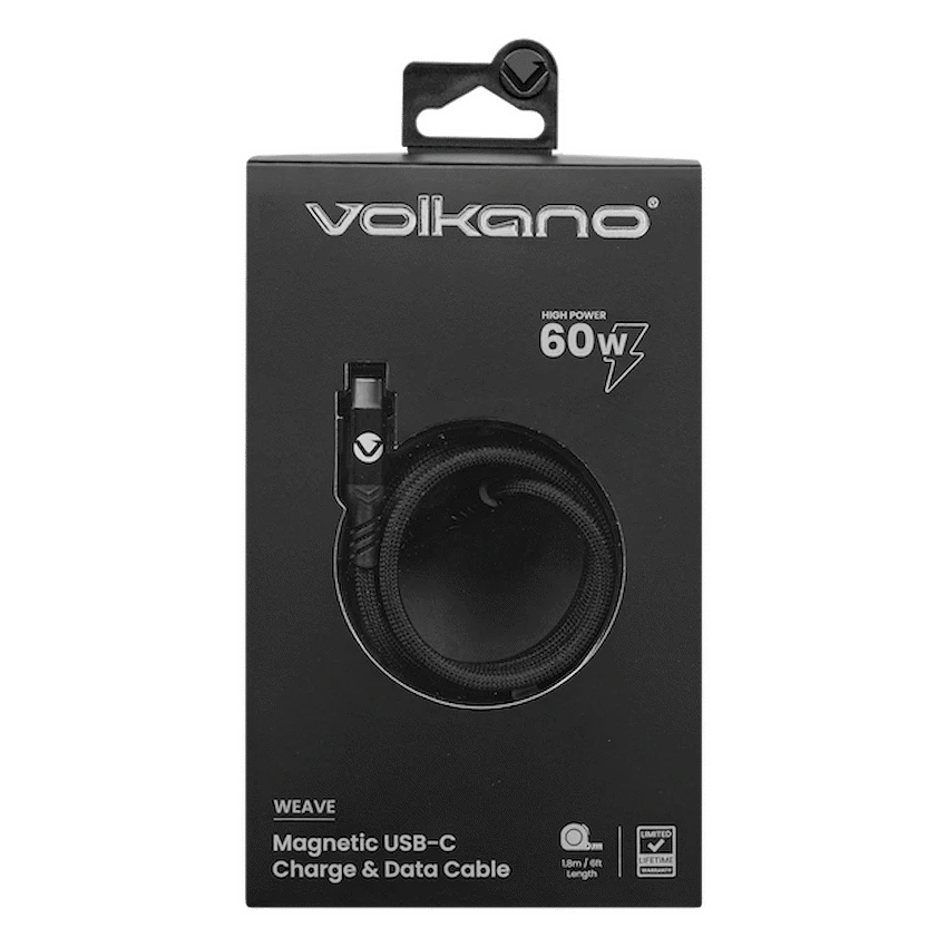 Volkano Weave Series 60w Magnetic Type-C Cable - Black - image 3