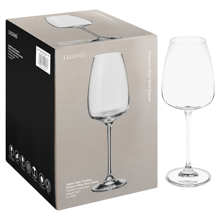 Legend Cape Classique White Wine Glass 440ml - 4 Pack - image 3