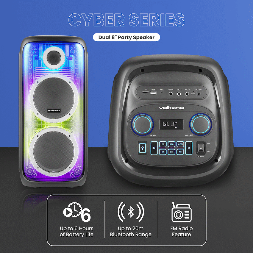 Volkano Cyber Series Dual 8" Party Speaker - image 3