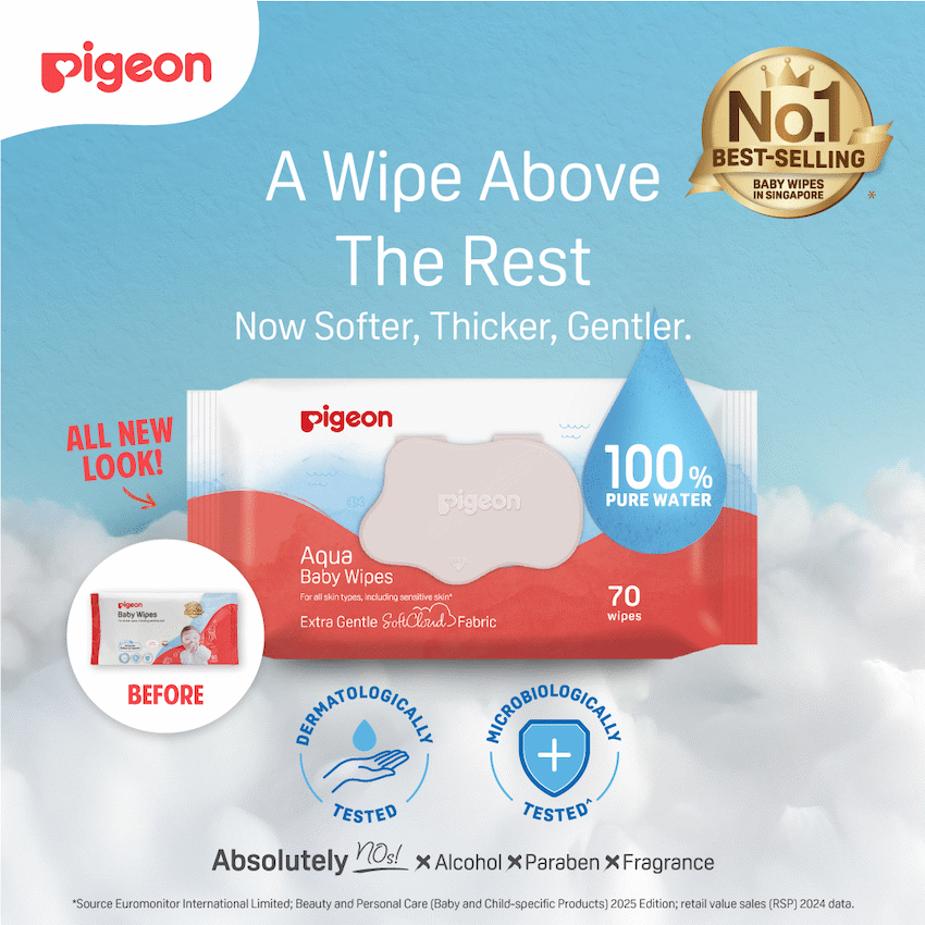 PIGEON AQUA BABY WIPES 70's FLIPTOP  3-IN-1 - image 3
