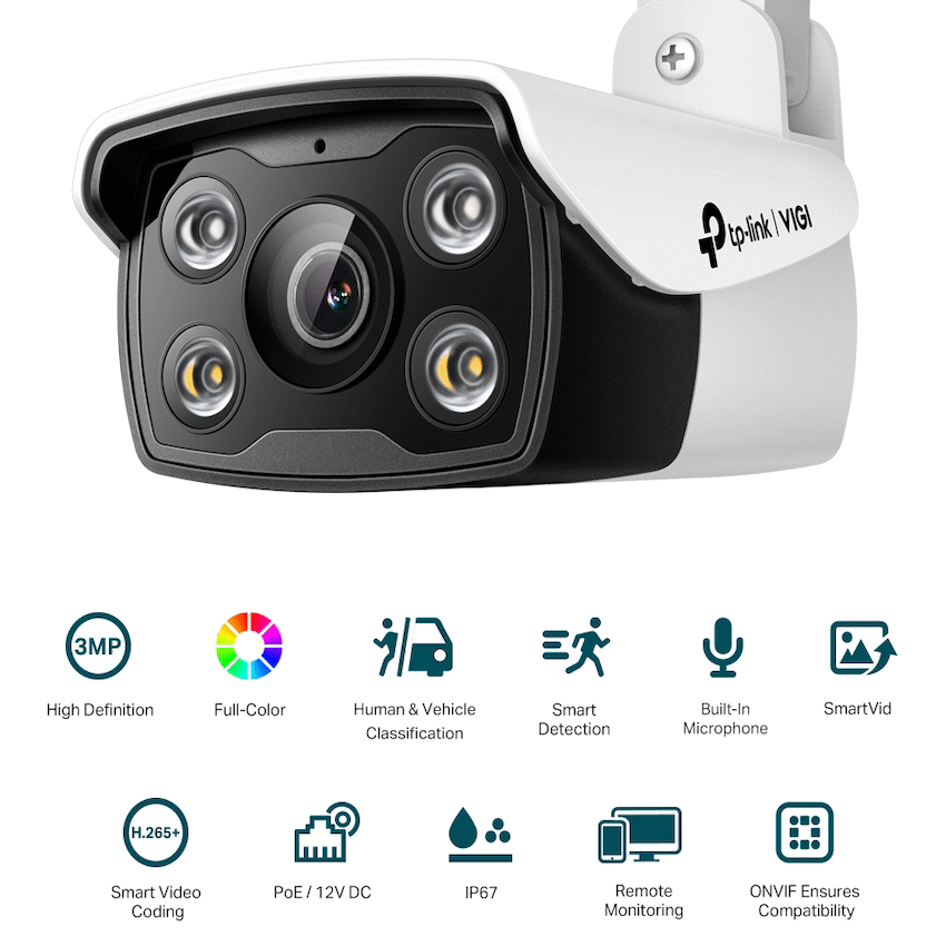 TP-Link Vigi C330 3MP 6mm Outdoor Full-Color Bullet Network Camera - image 3