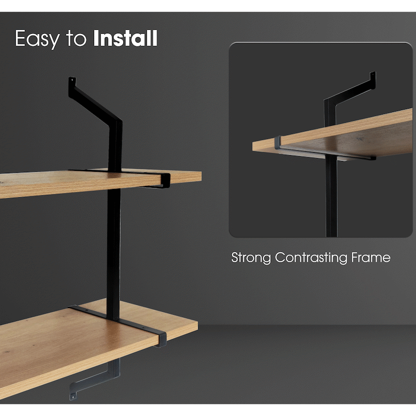 Everfurn Retro 2 Tier Wall Shelf - image 3