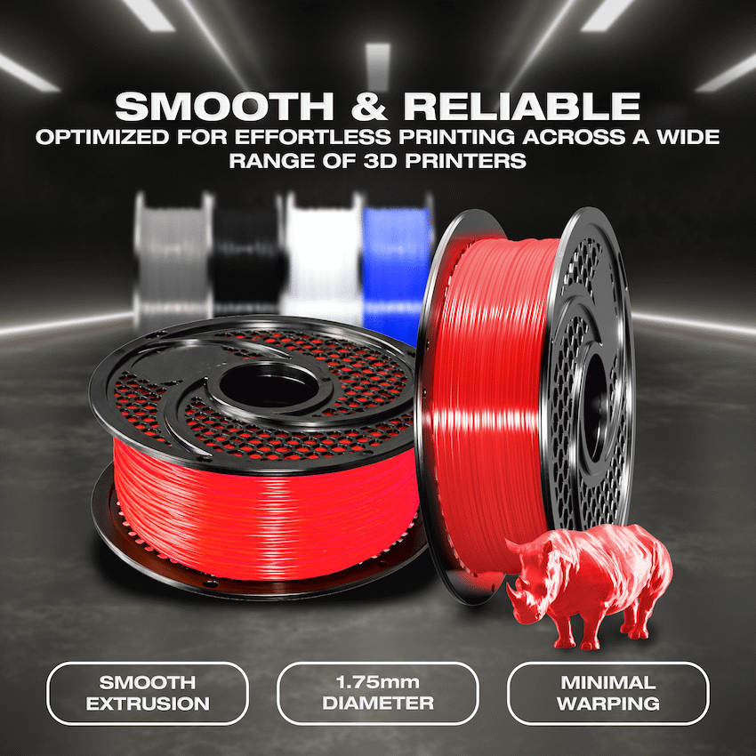 SA Filament PLA UV Neon Filament 1kg -  Fire Red - image 3