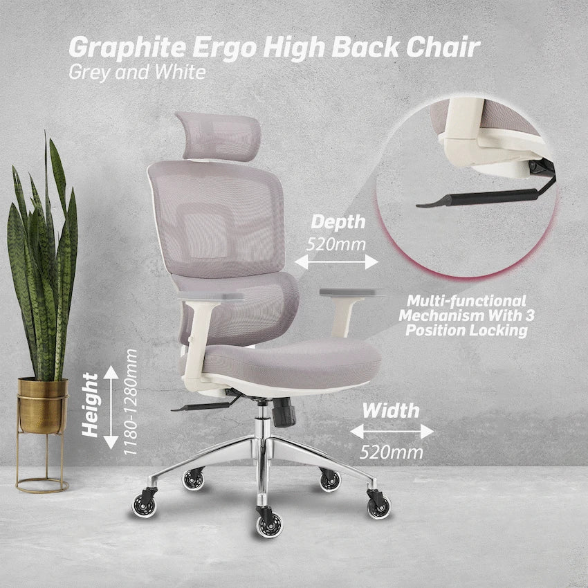 Everfurn Premium Graphite Ergo High Back Chair - Grey - image 3