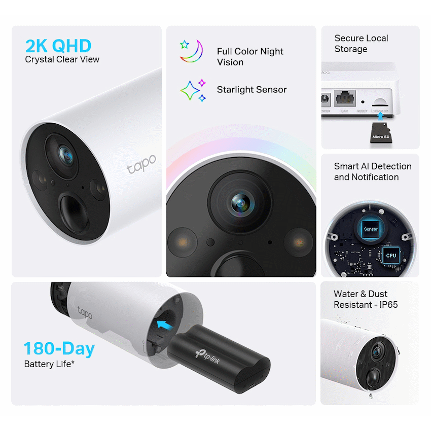 TP-Link Tapo C420S2 2K Smart Wire-Free Security Camera, 2 Camera System - image 3