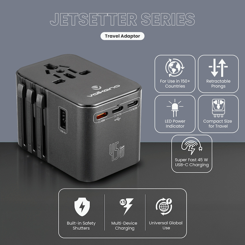 Volkano Jetsetter series 45W PD Travel Adaptor - image 3