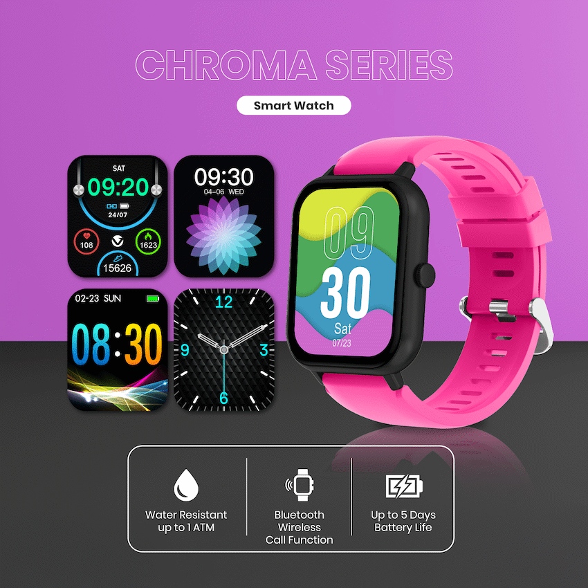 Volkano Chroma Series Smartwatch with Pink Strap - image 3