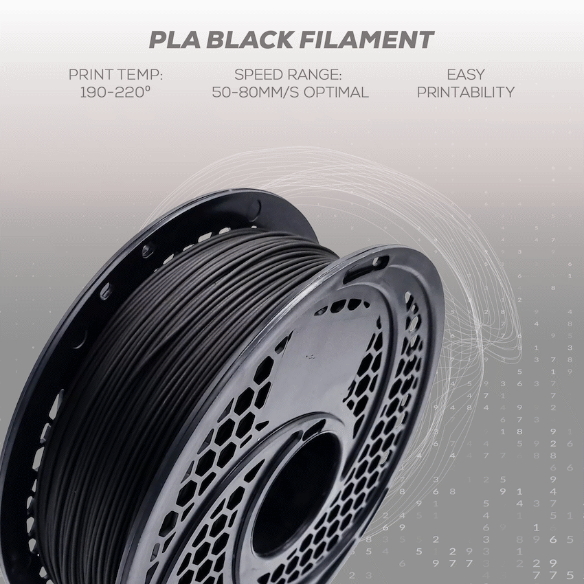 PLA Filament - Black - 1kg - 1.75mm - image 3