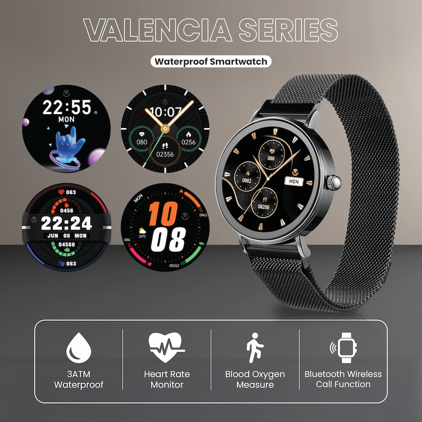 Volkano Valencia Series Ladies Smart Watch - Black - image 3