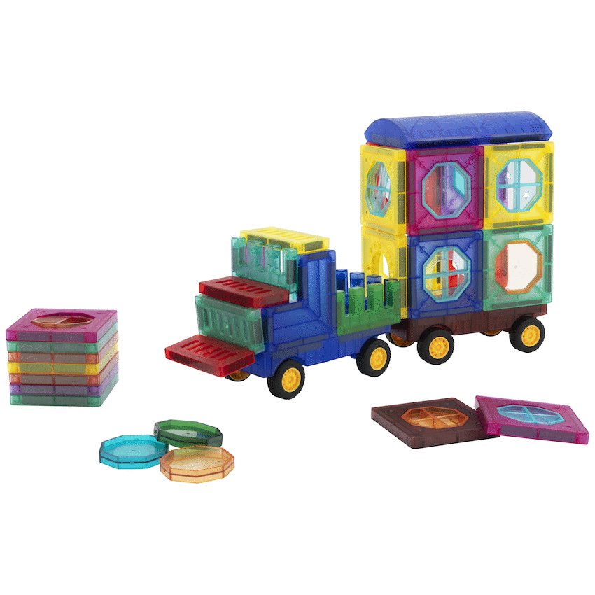43 Magnetic Tiles with Windows and Car Parts - image 3