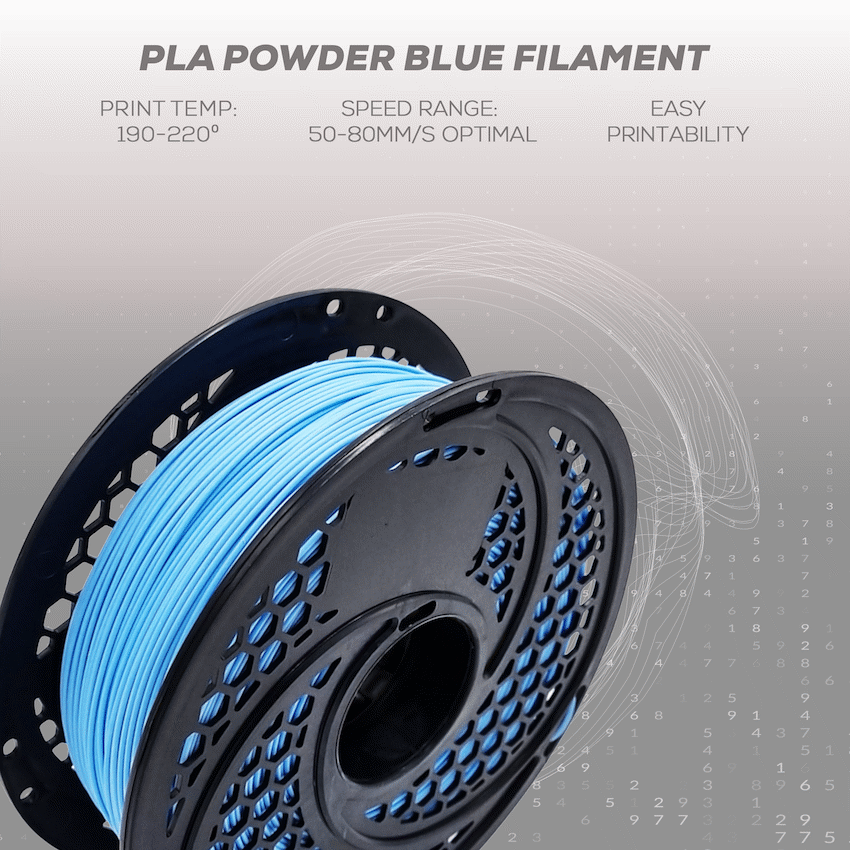 PLA Powder Blue Filament 1kg, 1.75mm - image 3