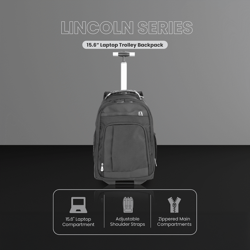 Volkano Lincoln 15.6" Laptop Trolley Backpack - Black - image 3