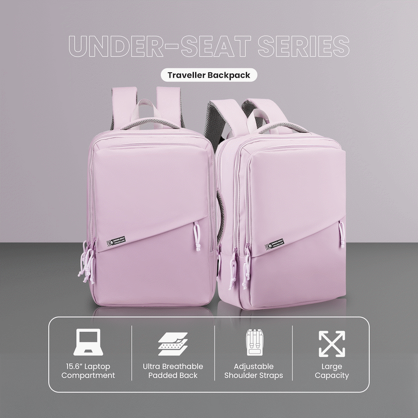 Volkano Under-Seat Traveller Backpack Pastel Pink - image 3