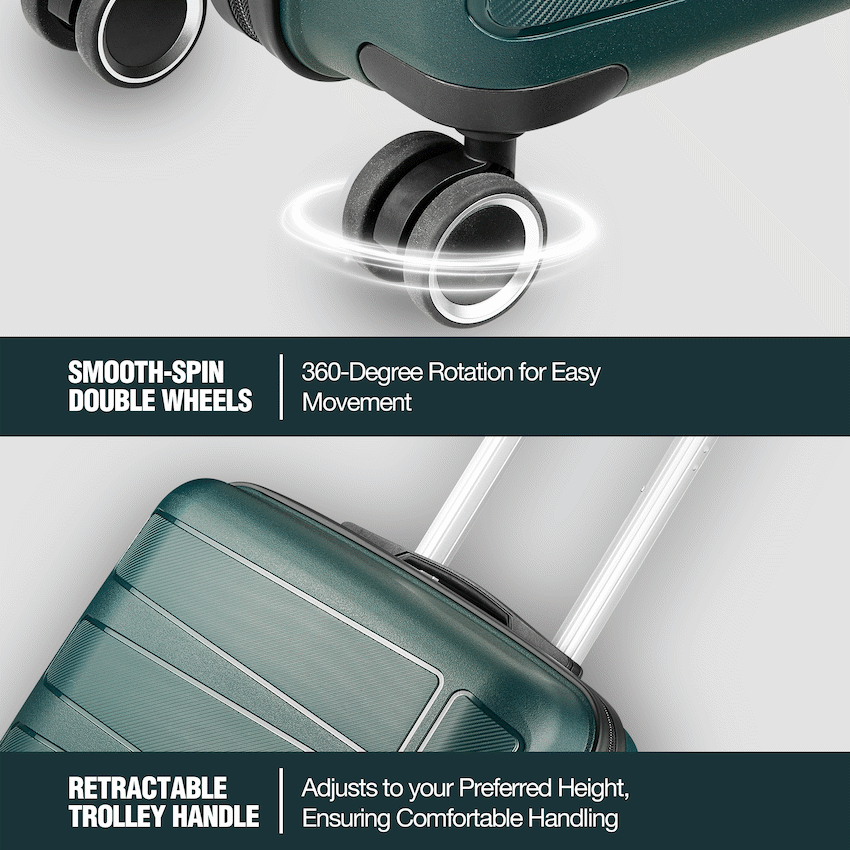 Travelwize Tourer PP 55cm 4-wheel Spinner Luggage Petrol - image 3