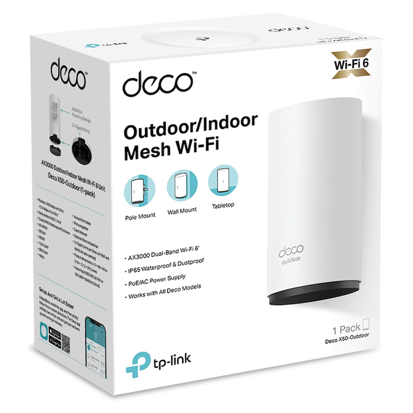 TP-Link Deco X50-Outdoor AX3000 Outdoor/Indoor Mesh Wi-Fi 6 Unit - image 3
