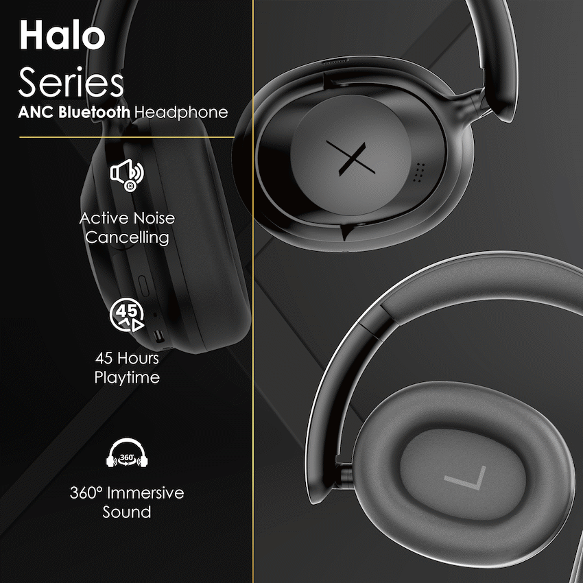VolkanoX Halo ANC Bluetooth Headphone - Black - image 3