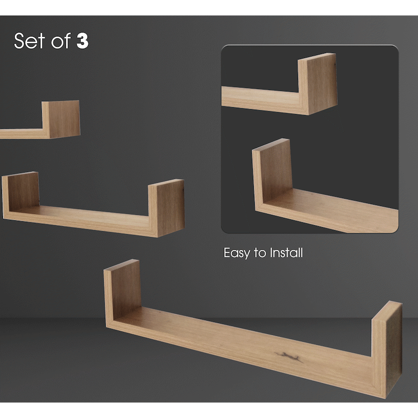 Everfurn Sabrina Floating Wall Shelves - Set of 3 - image 3