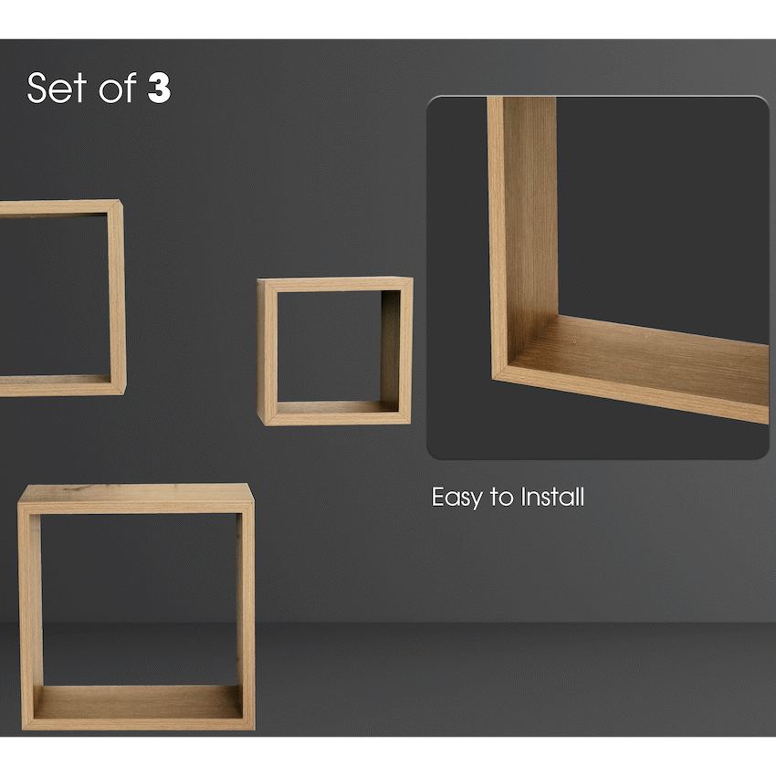 Everfurn Lotus Floating Wall Shelves - Set of 3 - image 3