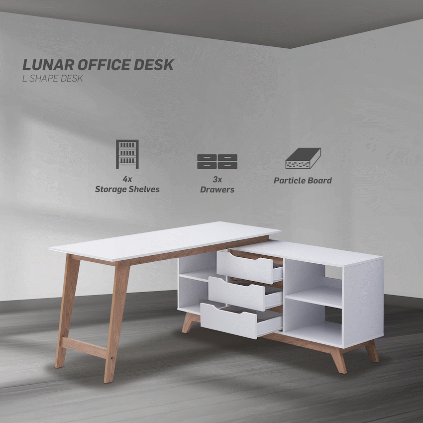 Everfurn Lunar Office Desk - 2 Boxes - image 3