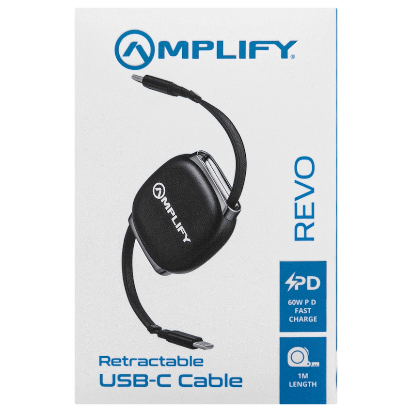 Amplify Revo Series USB C to USB C Retractable Cable Fast Charging Cable - image 3