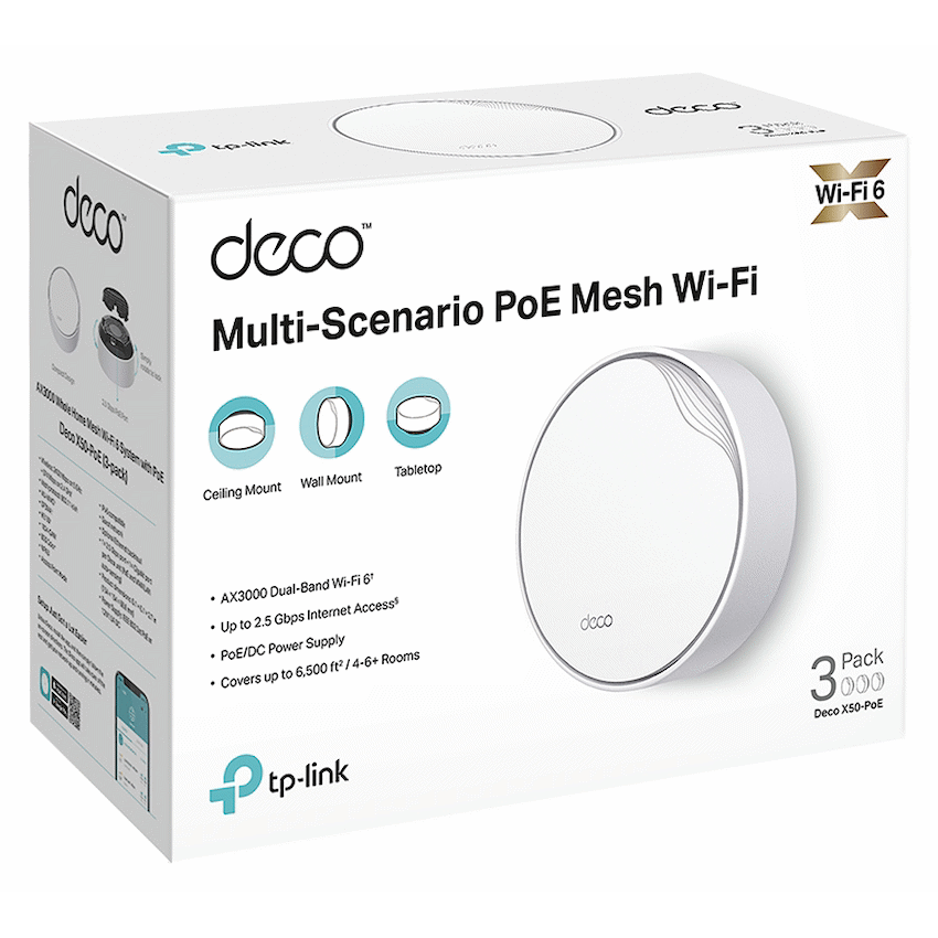 TP-Link Deco X50-PoE (2-Pack) AX3000 Whole Home Mesh Wi-Fi 6 System with PoE - image 3