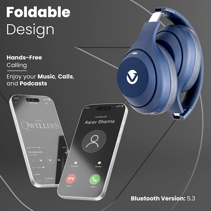 Volkano SoundSweeper Series Active Noise Cancelling bluetooth Headphones - Blue - image 3