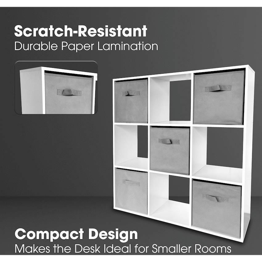 Everfurn Ninefold Bookshelf with 5 Storage Bins - image 3