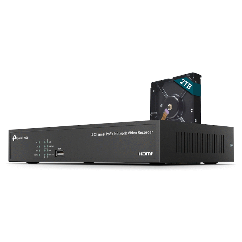 TP-Link Vigi NVR1004H-4P 4-Channel PoE Network Video Recorder - image 3