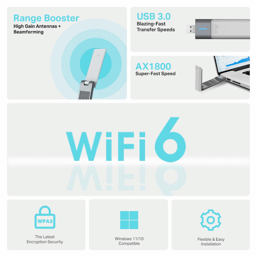 TP-Link Archer TX20UH AX1800 High Gain Wireless USB Adapter - image 3