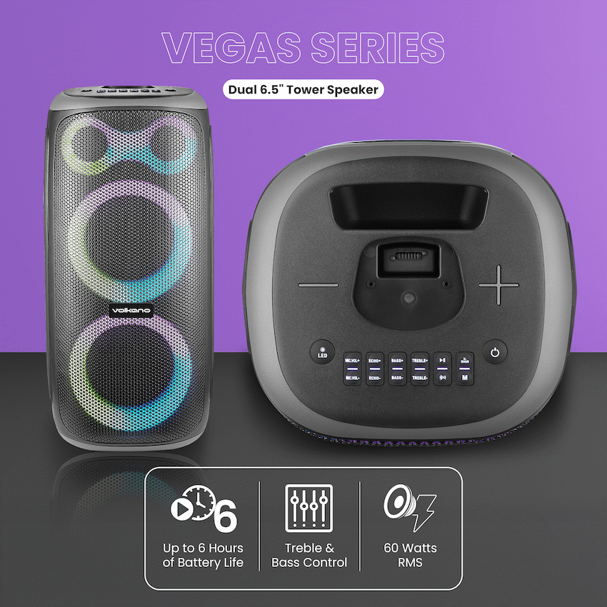 Volkano Vegas Series Dual 6.5" Tower Speaker - image 3