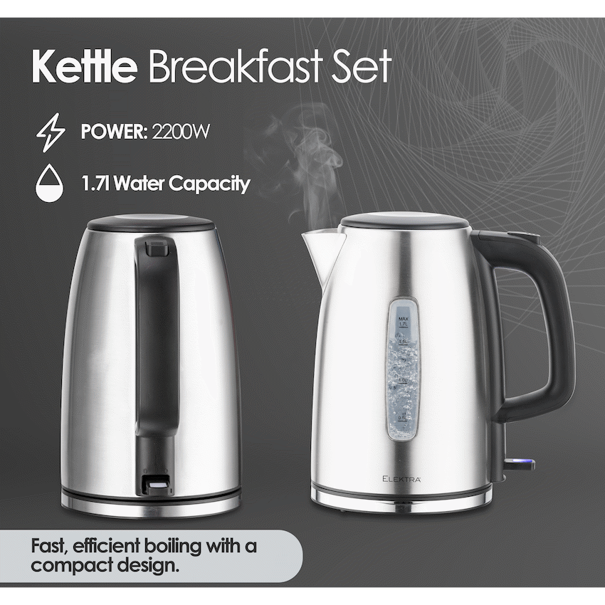 Elektra Kettle and Toaster Breakfast Set - Stainless Steel - image 3