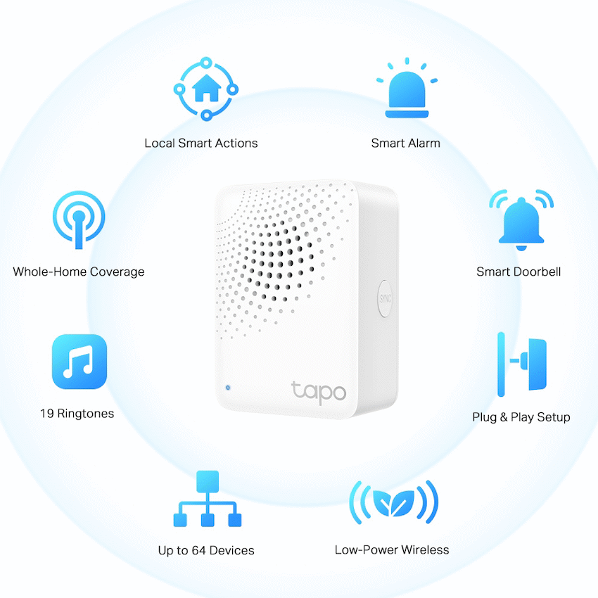 TP-Link Tapo H100 Smart Wi-Fi 868mhz Hub with Chime - image 3