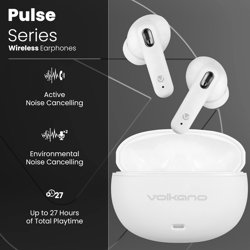 Volkano Pulse Series True Wireless Earphones with Charging Case - White - image 3
