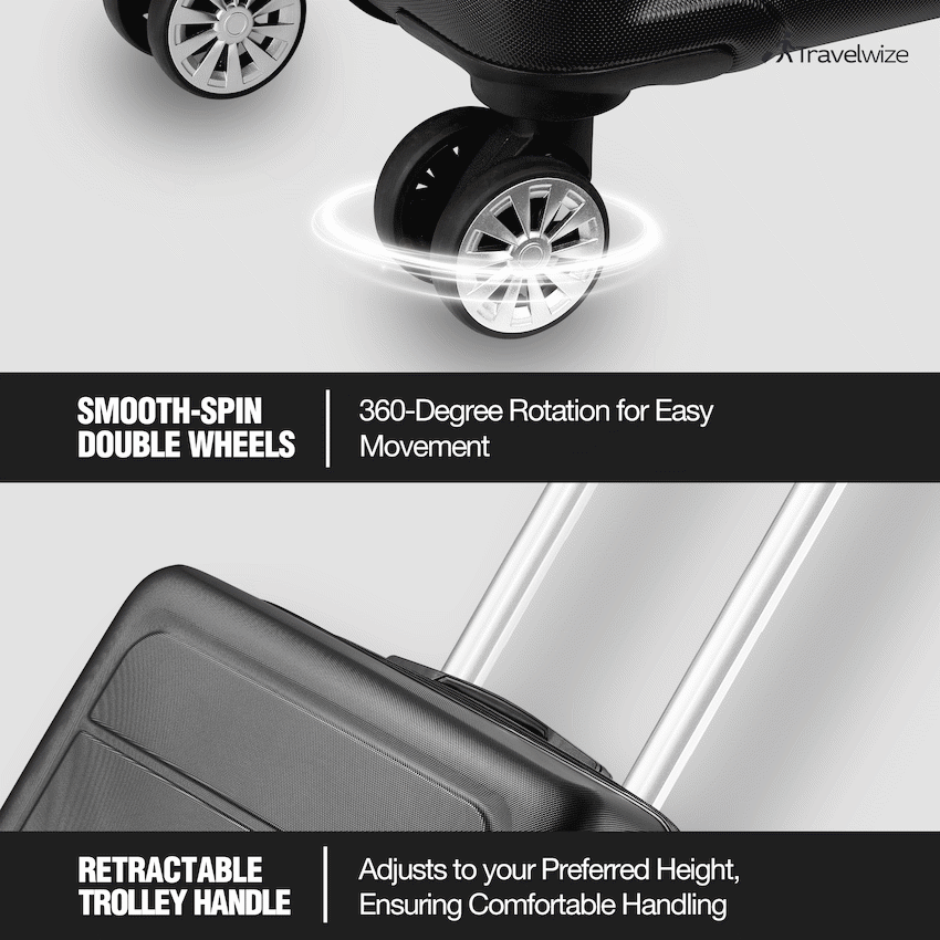 Travelwize Maple ABS 75cm 4-Wheel Spinner Luggage - Black - image 3