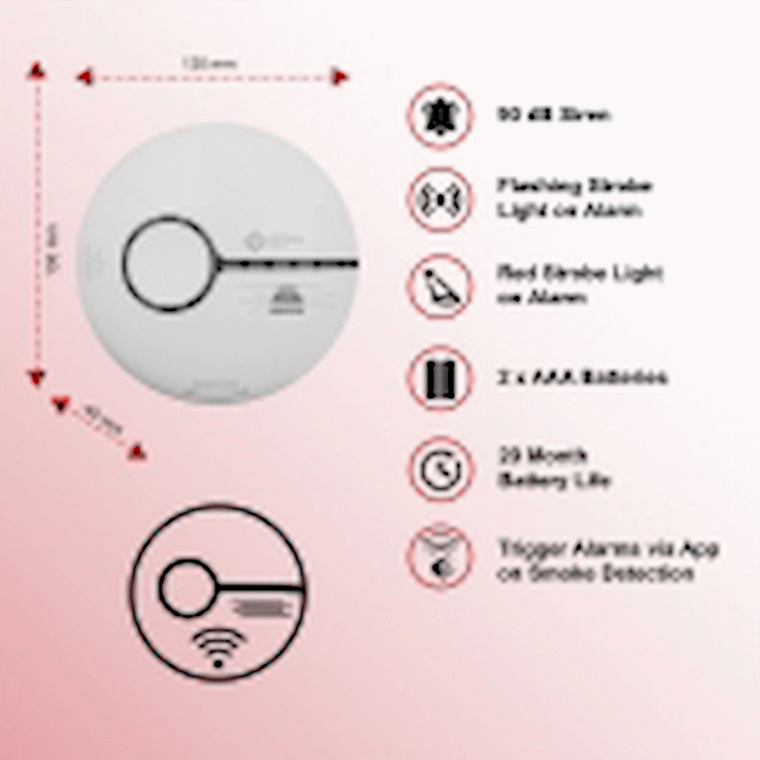 Smart Wi-Fi Smoke Detector Alarm Twin Pack - image 3