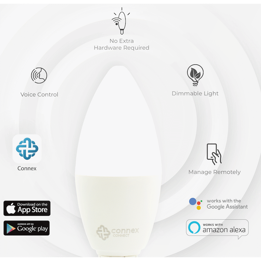 Smart WiFi Bulb 4.5W LED White Candle Bayonet - image 3