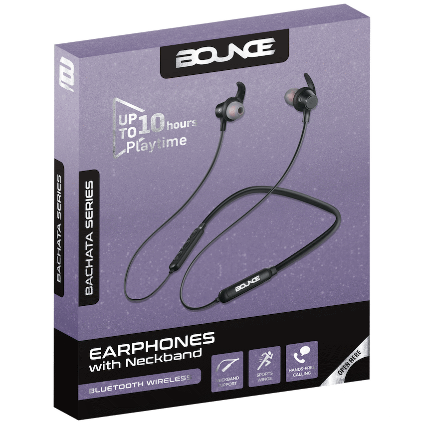 Bounce Bachata Series Bluetooth Earphones with Neckband - Black - image 3