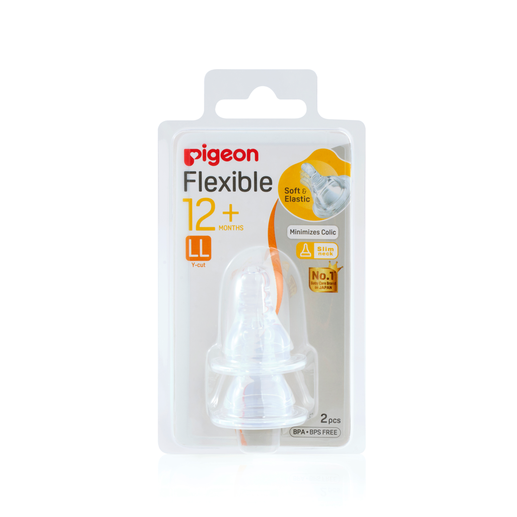 PIGEON FLEXIBLE NIPPLE 2PC LL