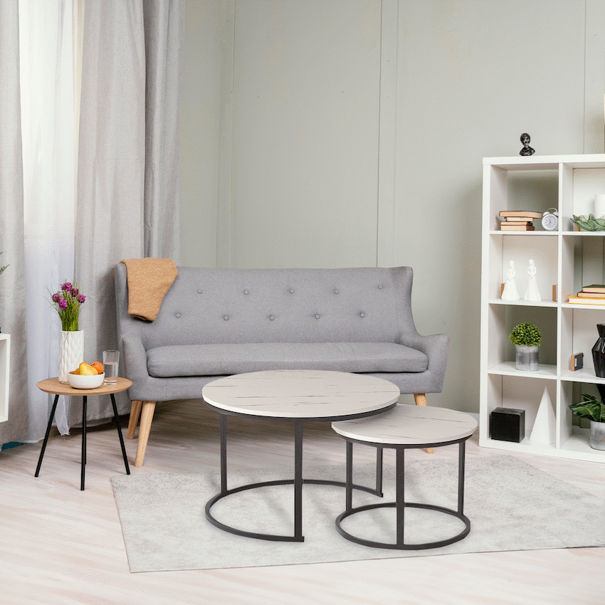 Everfurn Indus Nesting Coffee Table - White (2 Piece) - image 3