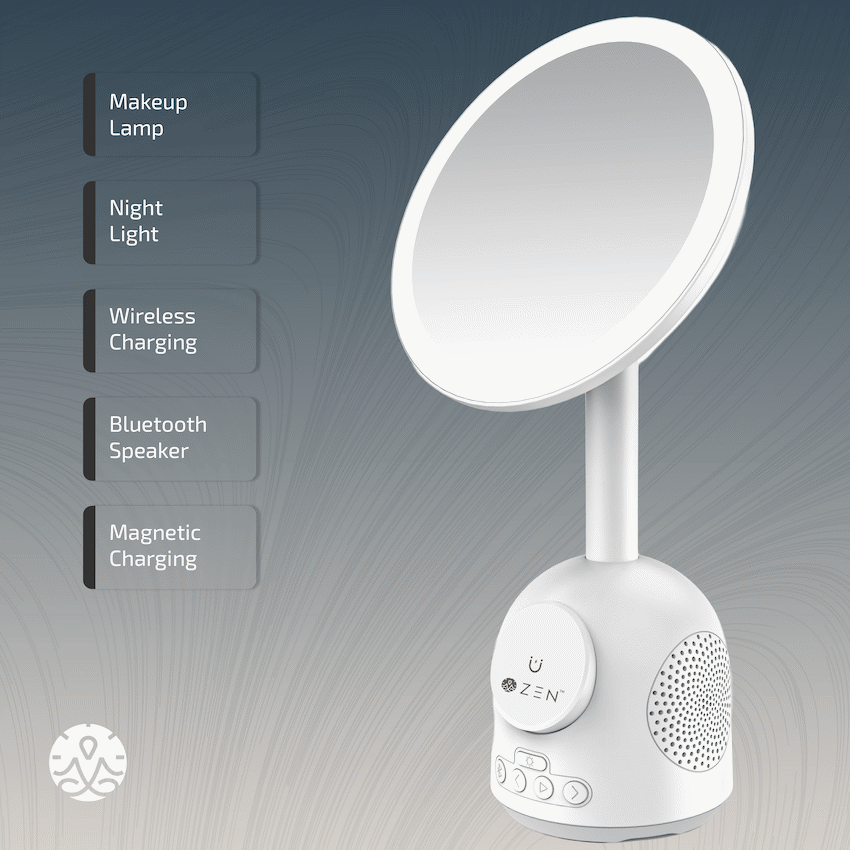 ZEN Unify Series Wireless Phone Charger with Bluetooth Speaker and Mirror - White - image 3