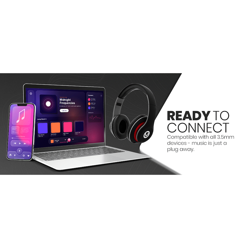 Volkano Falcon Headphones with Microphone - Black - image 3